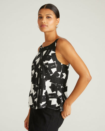 Kuki Sleeveless Linen Blend Top - Santiago Print | Universal Standard
