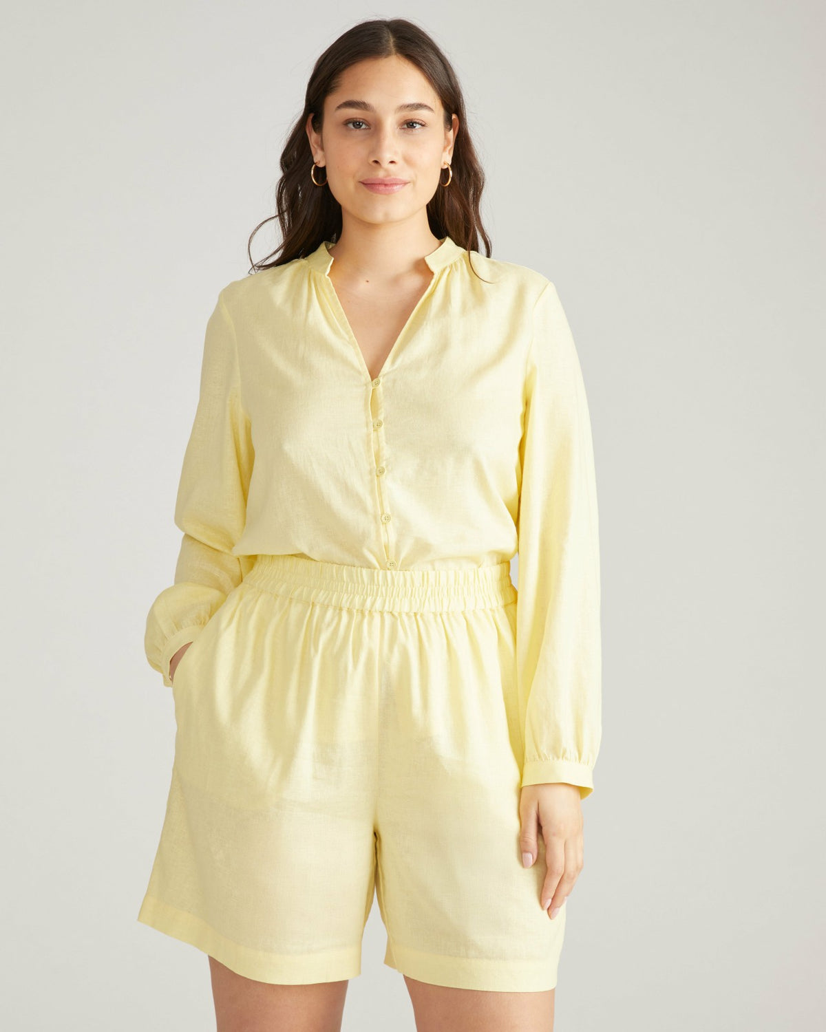 Avalon Linen Blend Blouse - Twinkle | Universal Standard