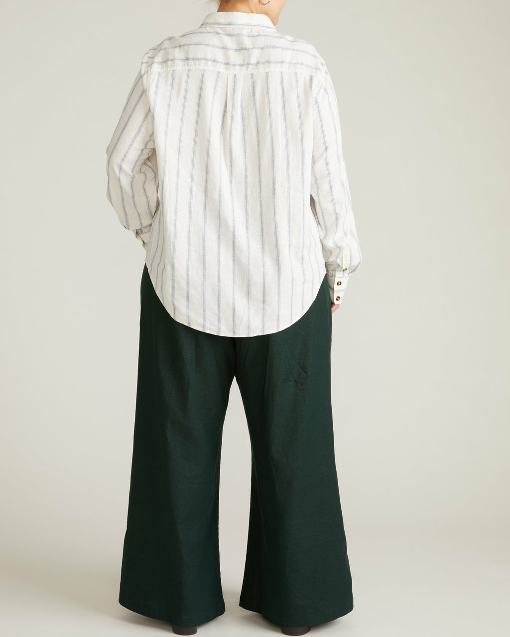 Elbe Popover Stretch Linen Blend Shirt - Mayfair Stripe | Universal Standard