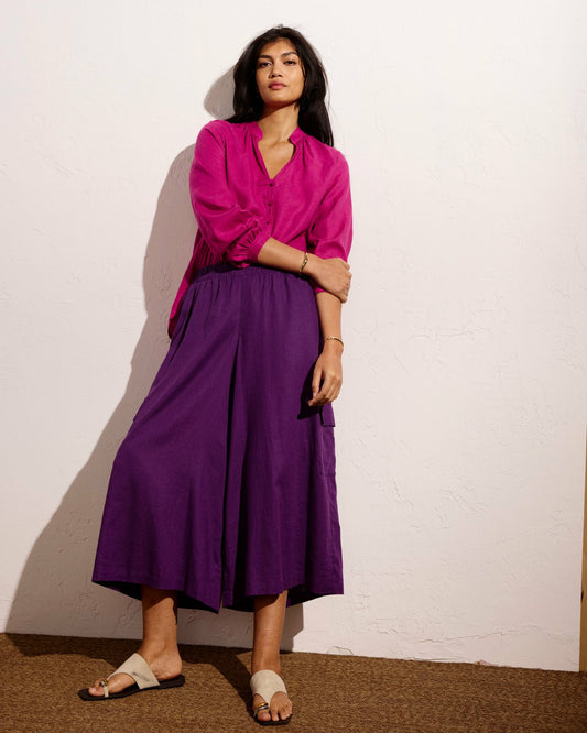 Palazzo Cargo Linen Blend Pant - Dreamy Purple | Universal Standard