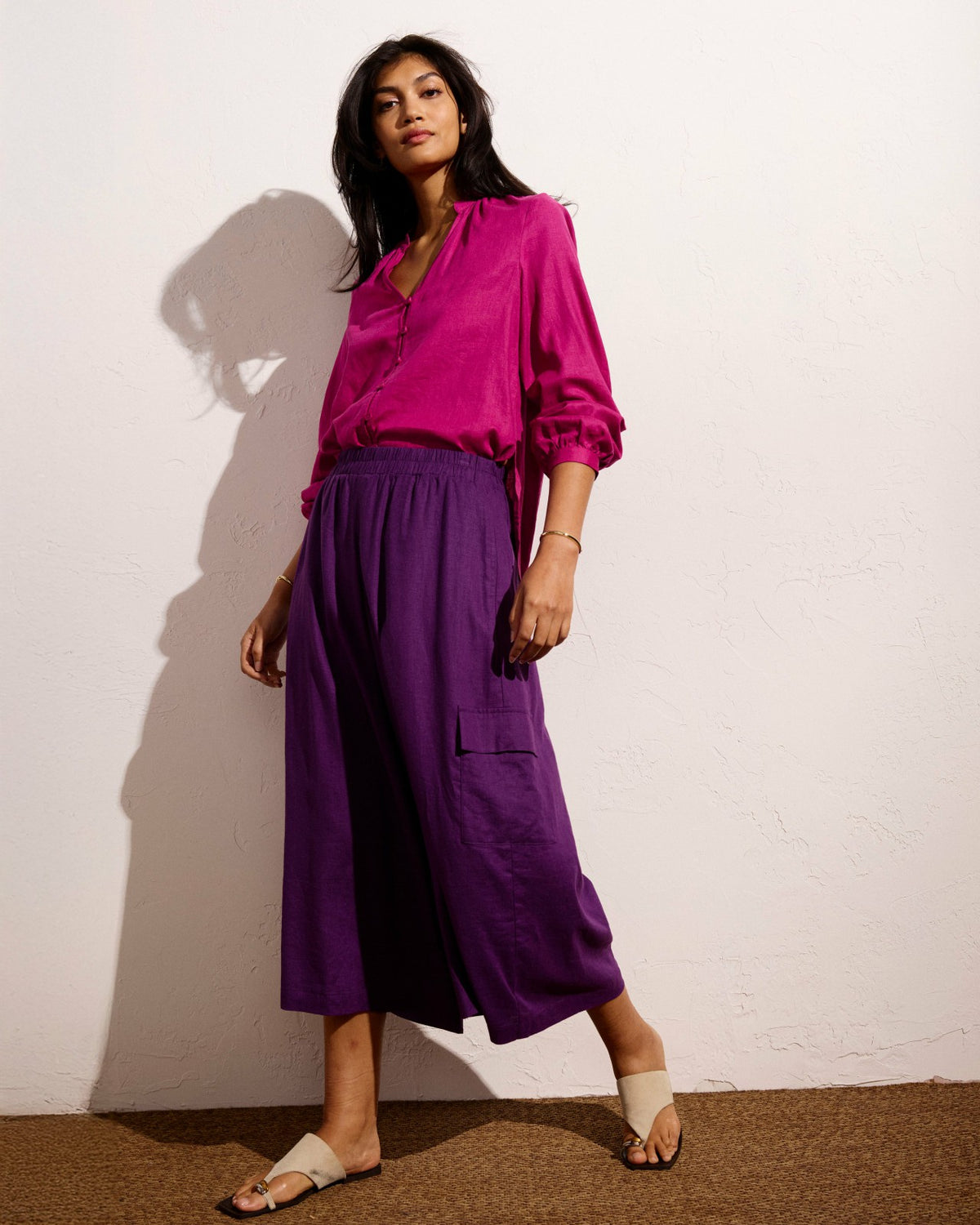 Palazzo Cargo Linen Blend Pant - Dreamy Purple | Universal Standard