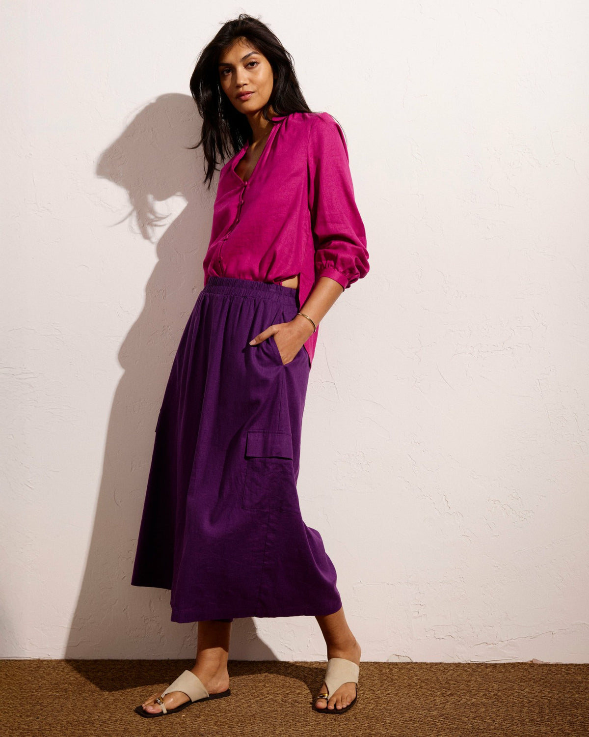Palazzo Cargo Linen Blend Pant - Dreamy Purple | Universal Standard