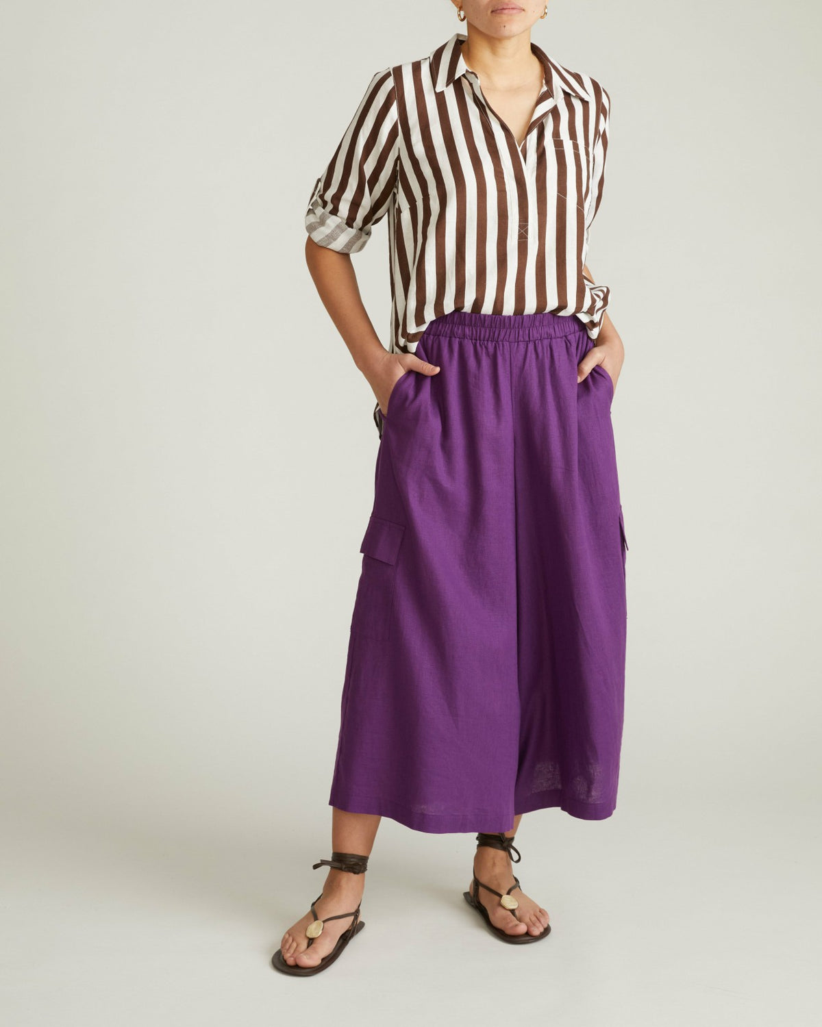 Palazzo Cargo Linen Blend Pant - Dreamy Purple | Universal Standard