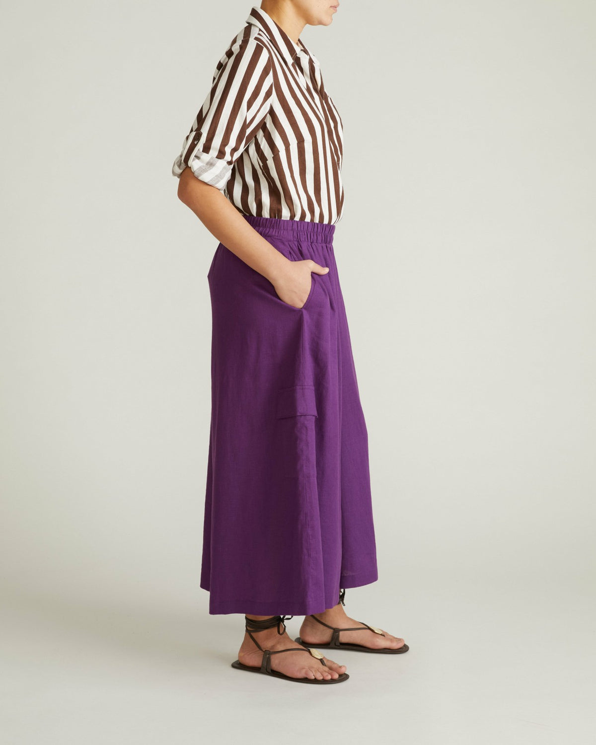 Palazzo Cargo Linen Blend Pant - Dreamy Purple | Universal Standard
