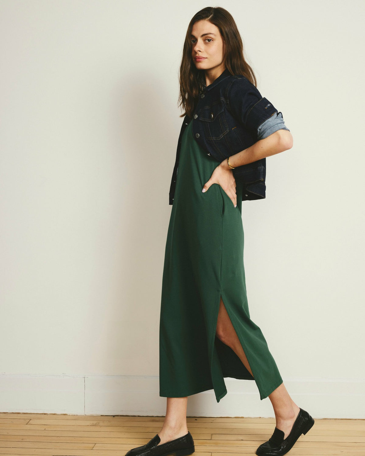 Halie Maxi T-Shirt Dress - Conifer | Universal Standard