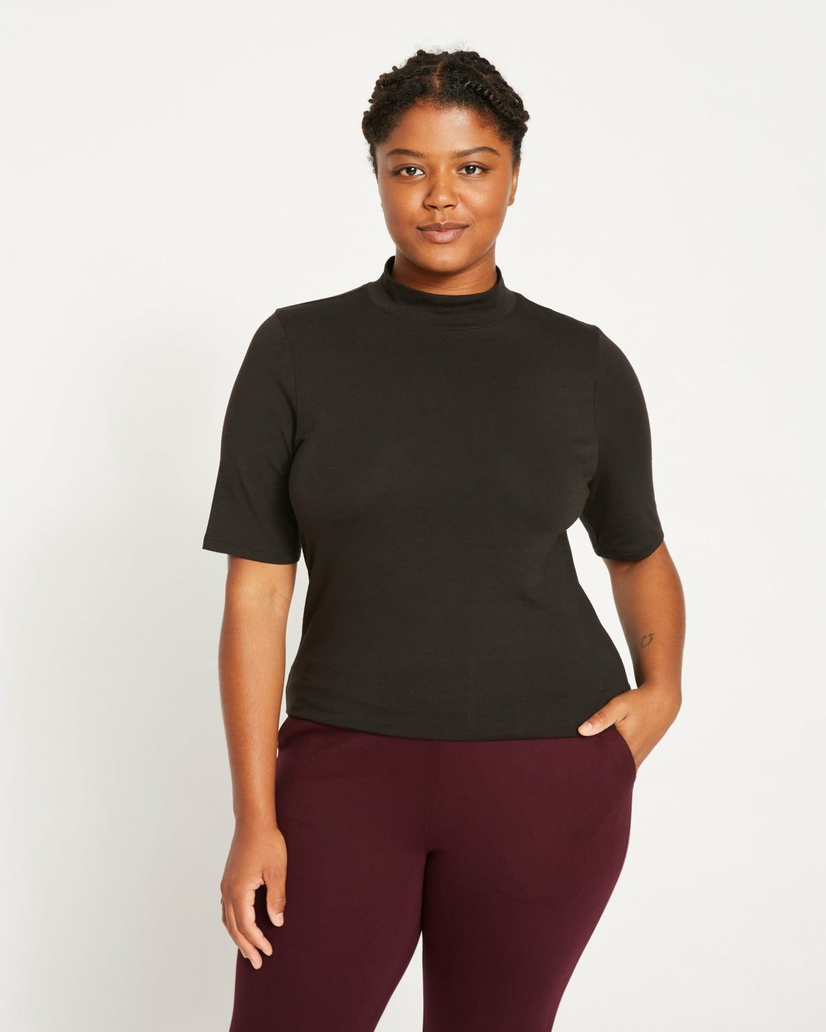 Modern Mock Neck Tee - Black | Universal Standard