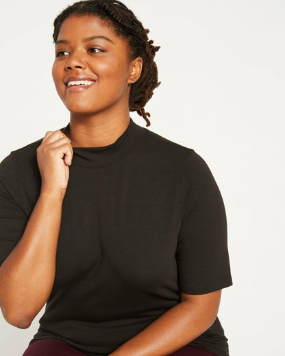 Modern Mock Neck Tee - Black | Universal Standard