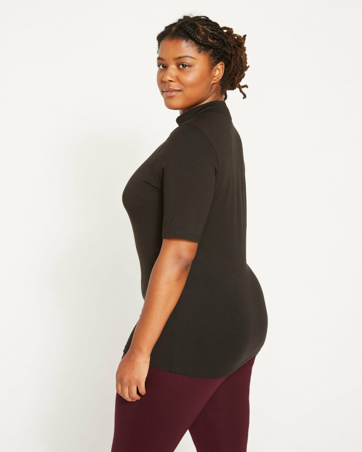 Modern Mock Neck Tee - Black | Universal Standard