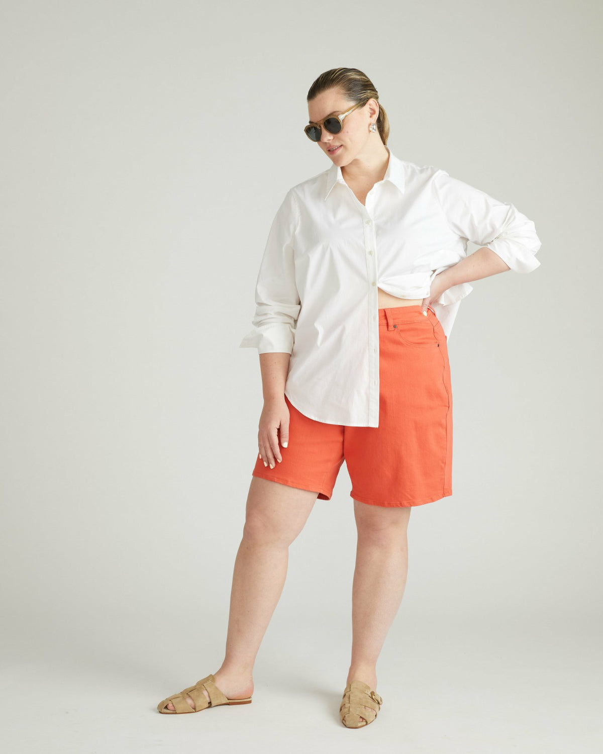 Lou Loose Fit Denim Shorts - Coral Reef | Universal Standard