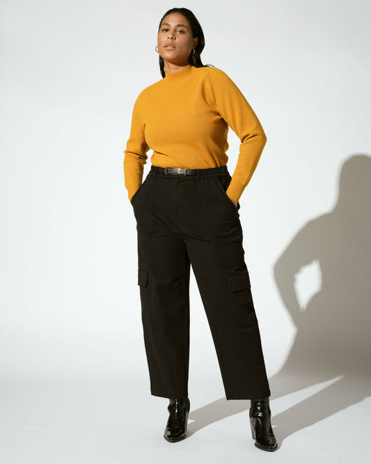 Karlee Stretch Cotton Twill Cargo Pants - Black | Universal Standard