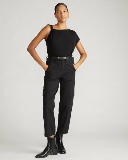 Karlee Stretch Cotton Twill Cargo Pants - Black | Universal Standard