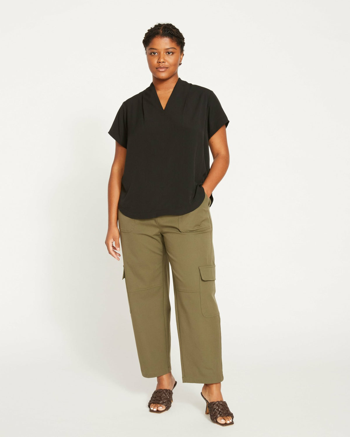 Karlee Stretch Cotton Twill Cargo Pants - Ivy | Universal Standard