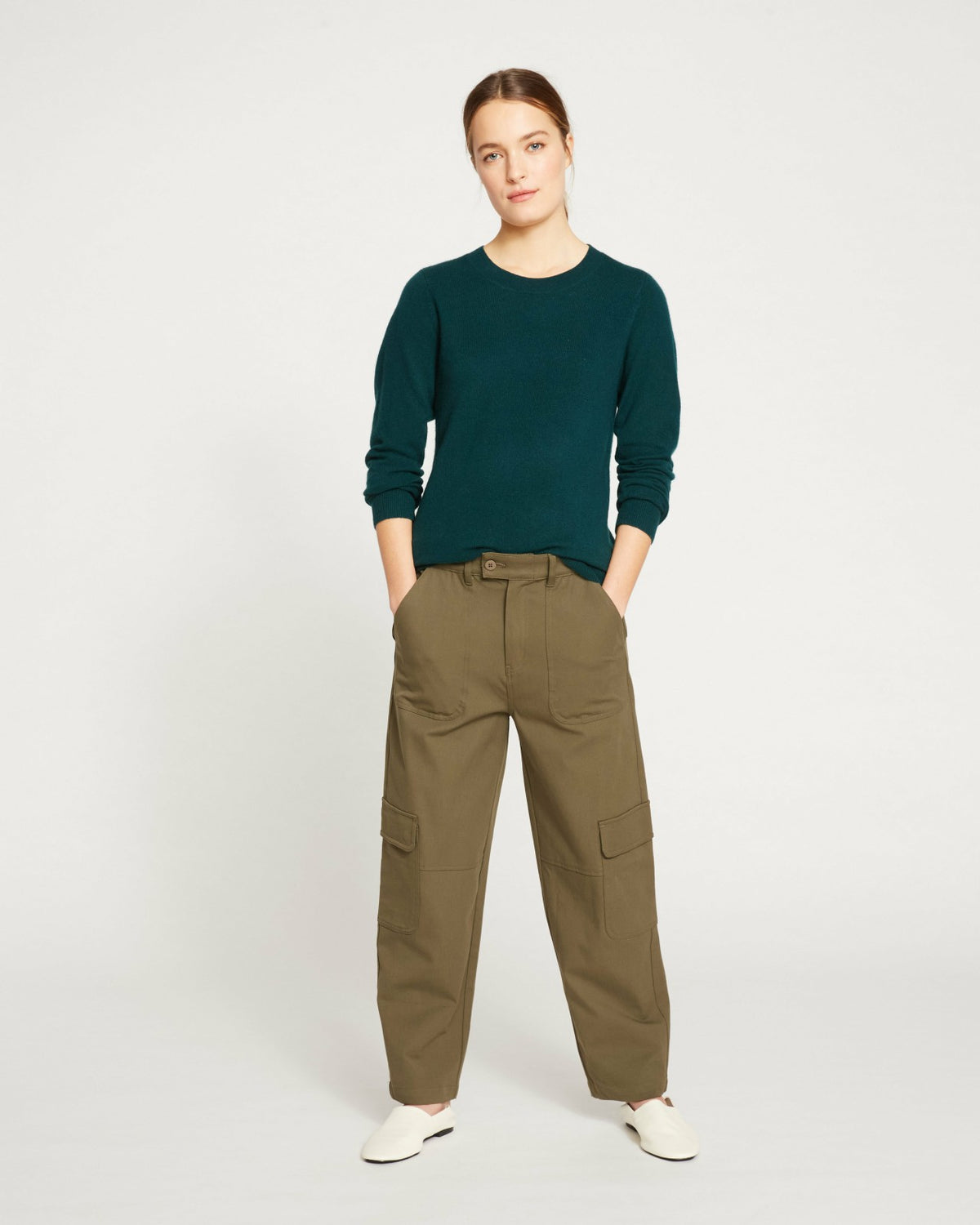 Karlee Stretch Cotton Twill Cargo Pants - Ivy | Universal Standard
