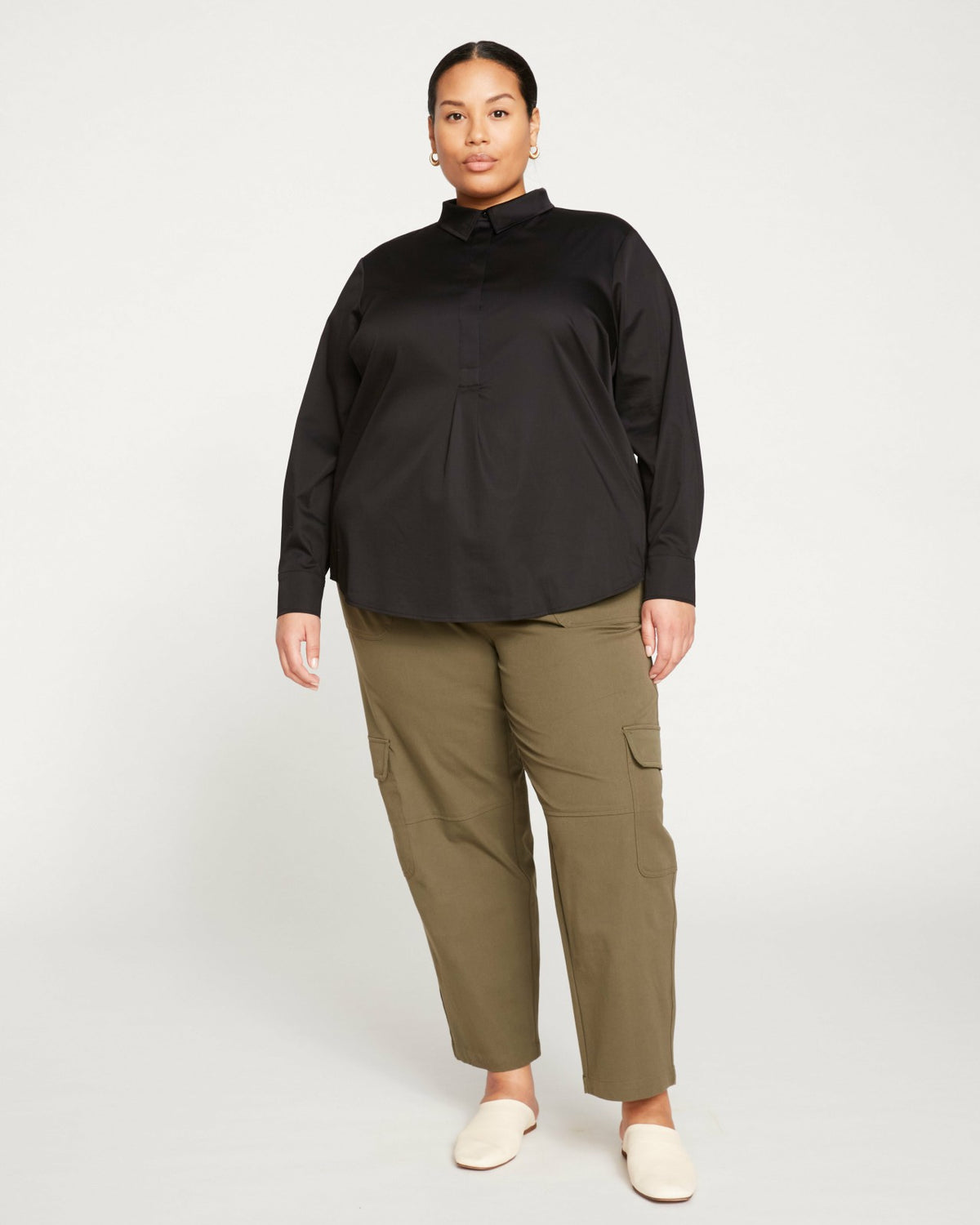 Karlee Stretch Cotton Twill Cargo Pants - Ivy | Universal Standard