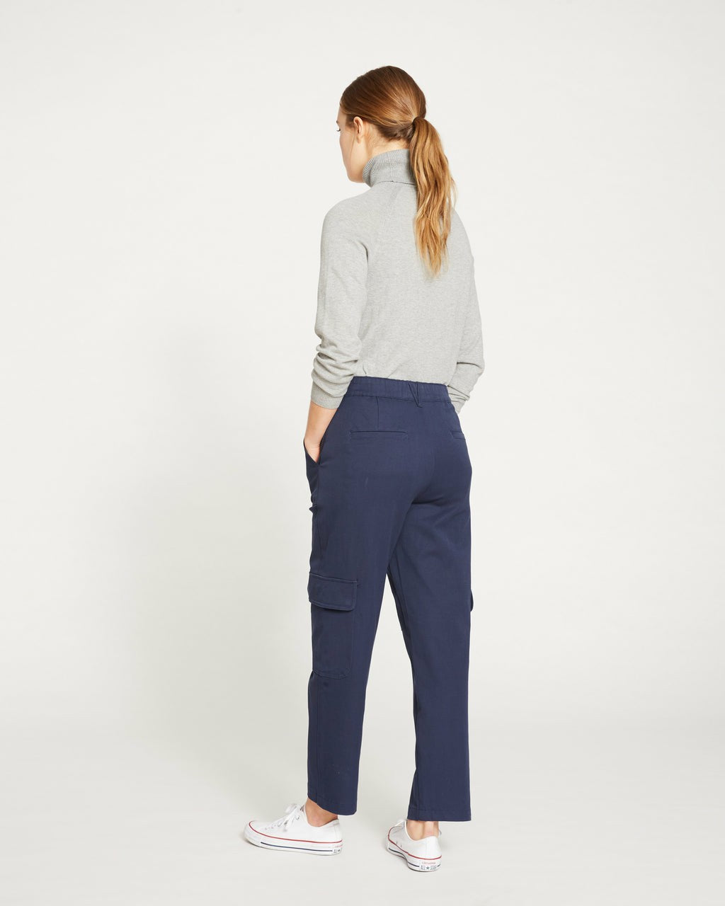 Karlee Stretch Cotton Twill Cargo Pants - Navy | Universal Standard