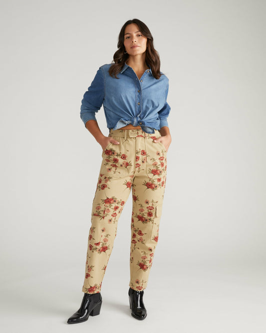 Karlee Stretch Cotton Twill Cargo Pants - Wild Flower Bouquet Print | Universal Standard