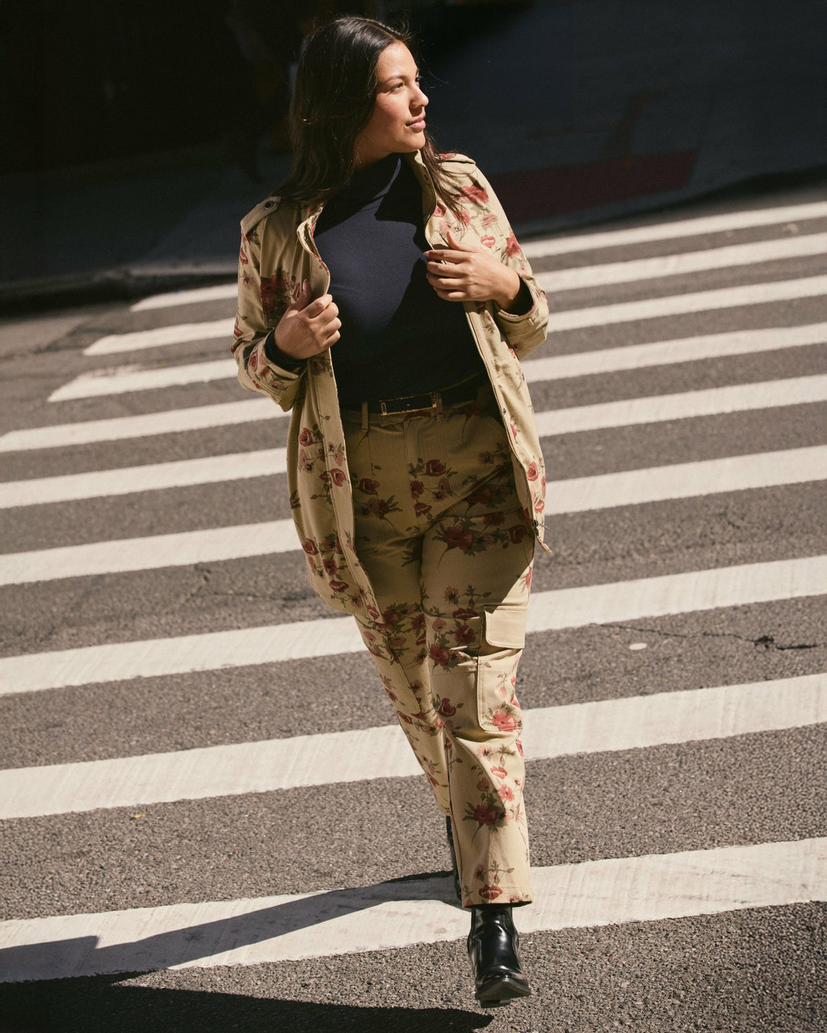 Karlee Stretch Cotton Twill Cargo Pants - Wild Flower Bouquet Print | Universal Standard