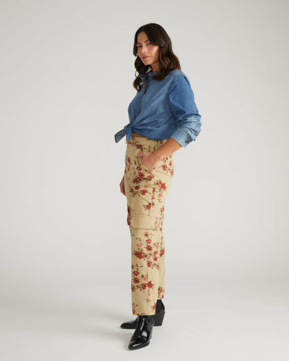 Karlee Stretch Cotton Twill Cargo Pants - Wild Flower Bouquet Print | Universal Standard