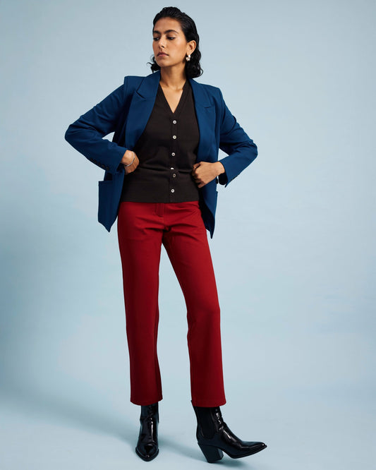 Long Cigarette Ponte Pants - Garnet | Universal Standard