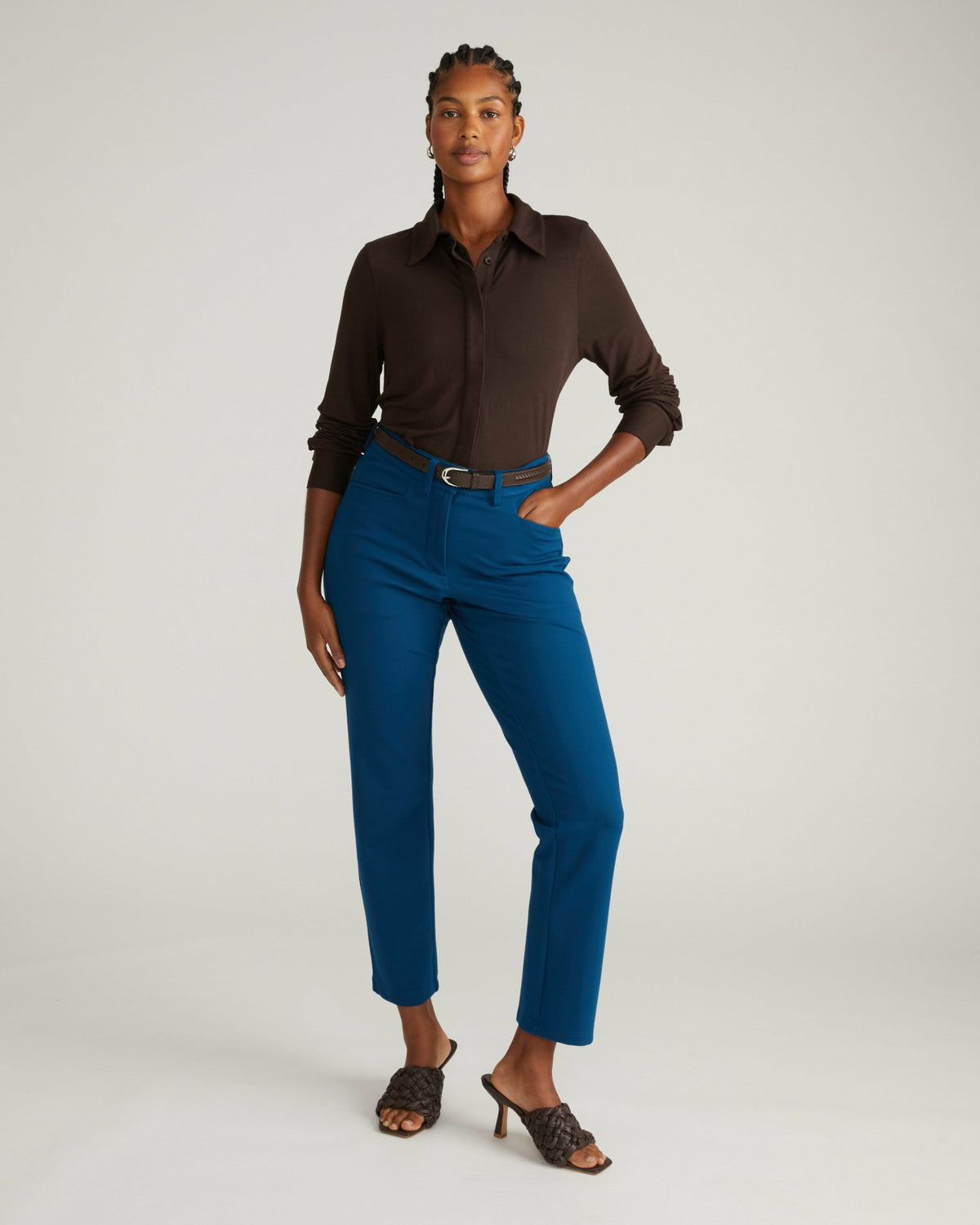 Long Cigarette Ponte Pants - Deep Teal | Universal Standard