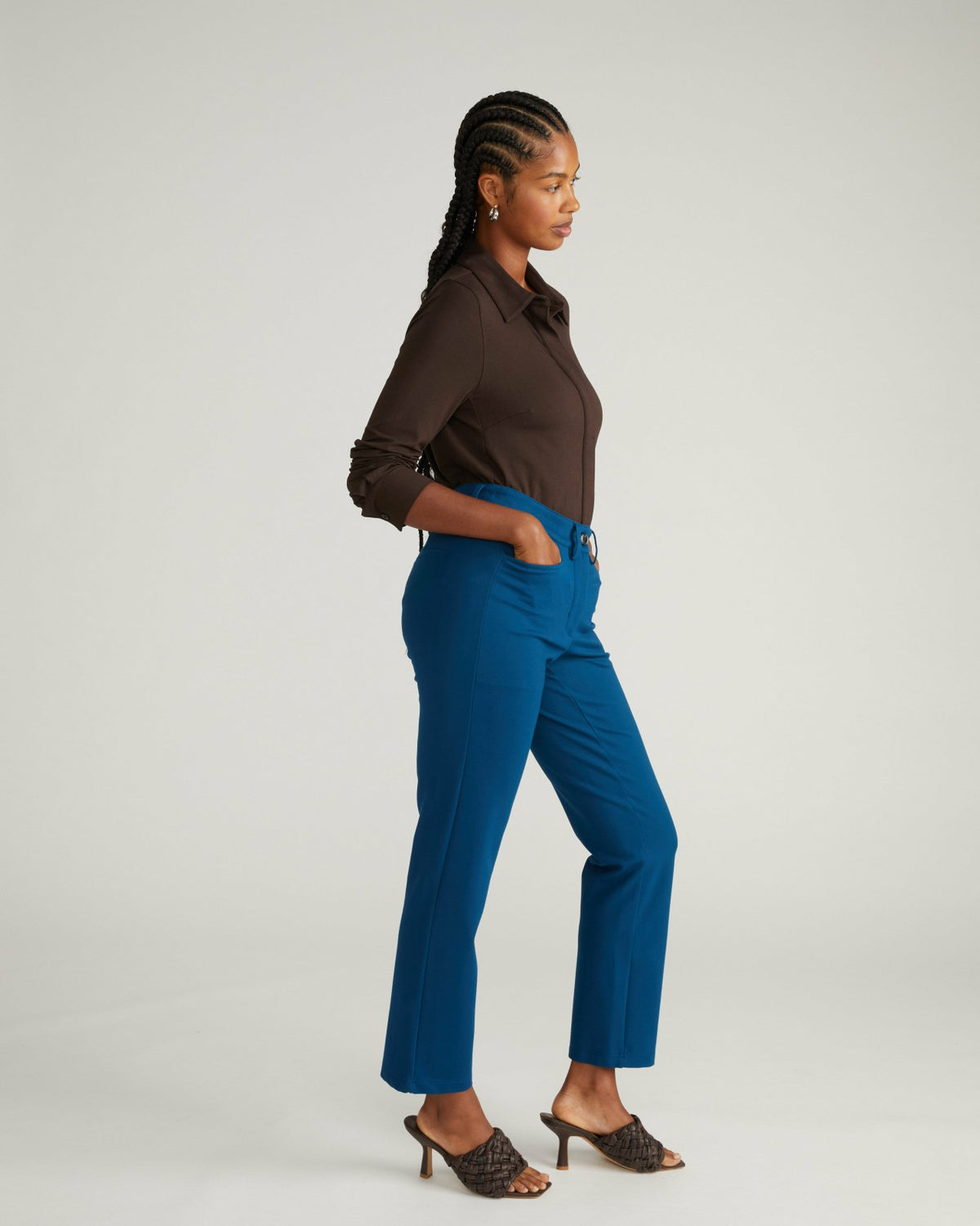 Long Cigarette Ponte Pants - Deep Teal | Universal Standard