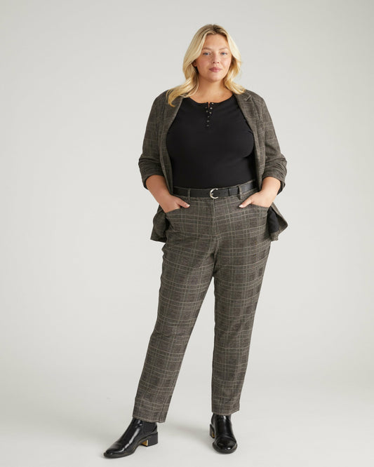 Long Cigarette Ponte Pants - British Plaid | Universal Standard