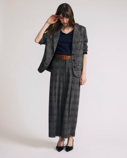 Cropped Wide Leg Ponte Pants - British Plaid | Universal Standard