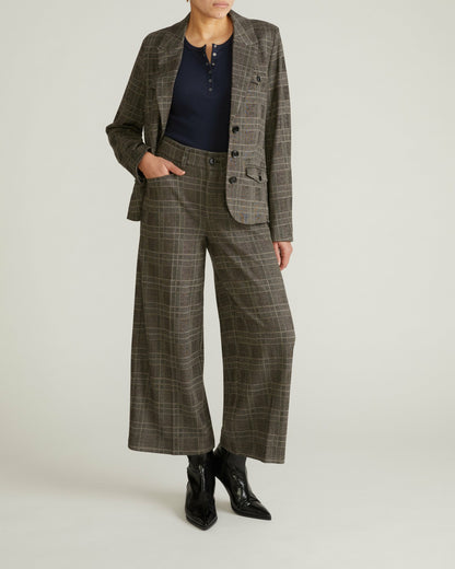 Cropped Wide Leg Ponte Pants - British Plaid | Universal Standard