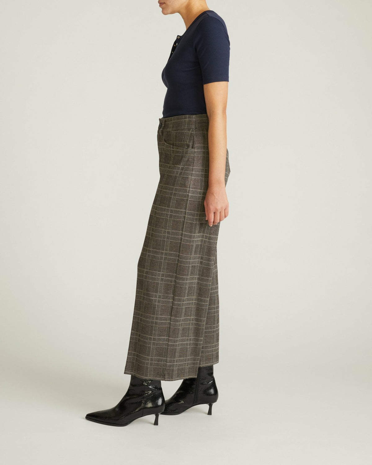 Cropped Wide Leg Ponte Pants - British Plaid | Universal Standard