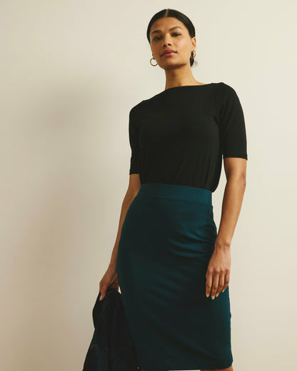 Bella Boatneck Tee - Black | Universal Standard