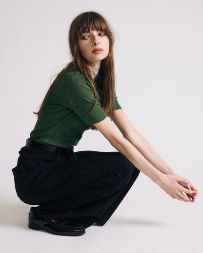 Henley Short Sleeve Ribbed Tee - Green Park | Universal Standard
