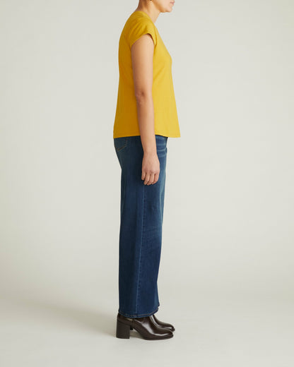 Ashley Cap Sleeve Tee - Yellow Ochre | Universal Standard