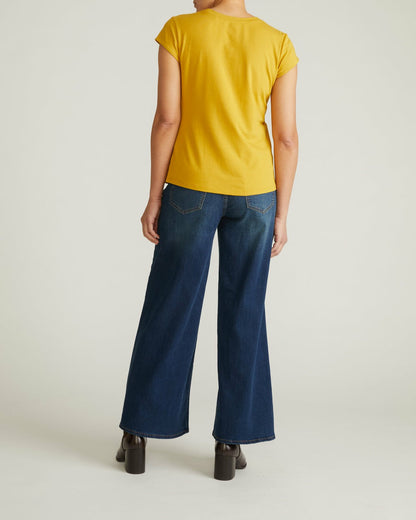 Ashley Cap Sleeve Tee - Yellow Ochre | Universal Standard
