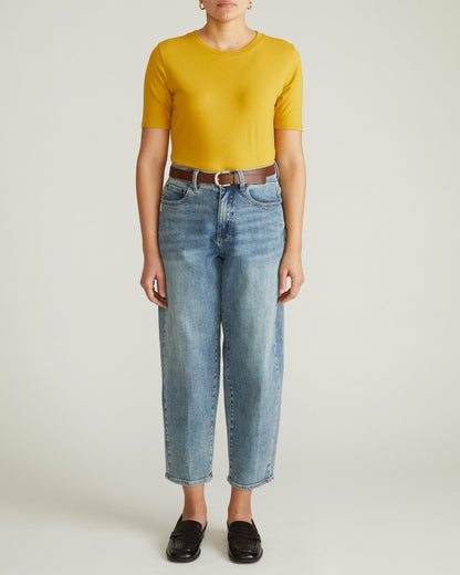 Maia Stovepipe Sleeve Tee - Yellow Ochre | Universal Standard