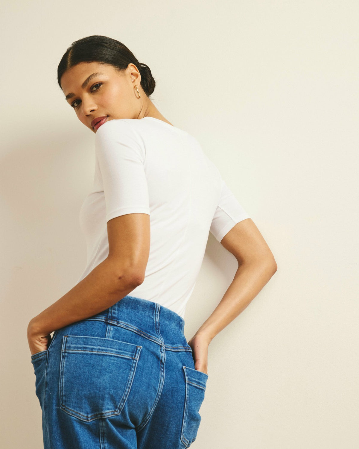 Maia Stovepipe Sleeve Tee - White | Universal Standard