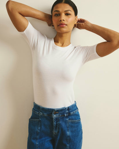 Maia Stovepipe Sleeve Tee - White | Universal Standard