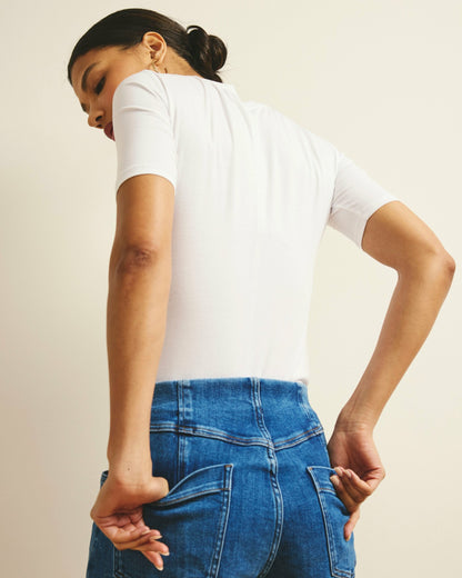 Maia Stovepipe Sleeve Tee - White | Universal Standard