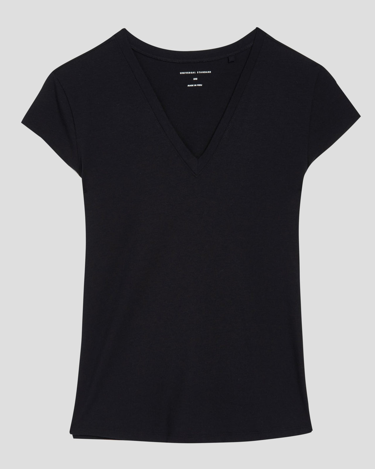 Ashley V Neck Cap Sleeve Tee - Black | Universal Standard