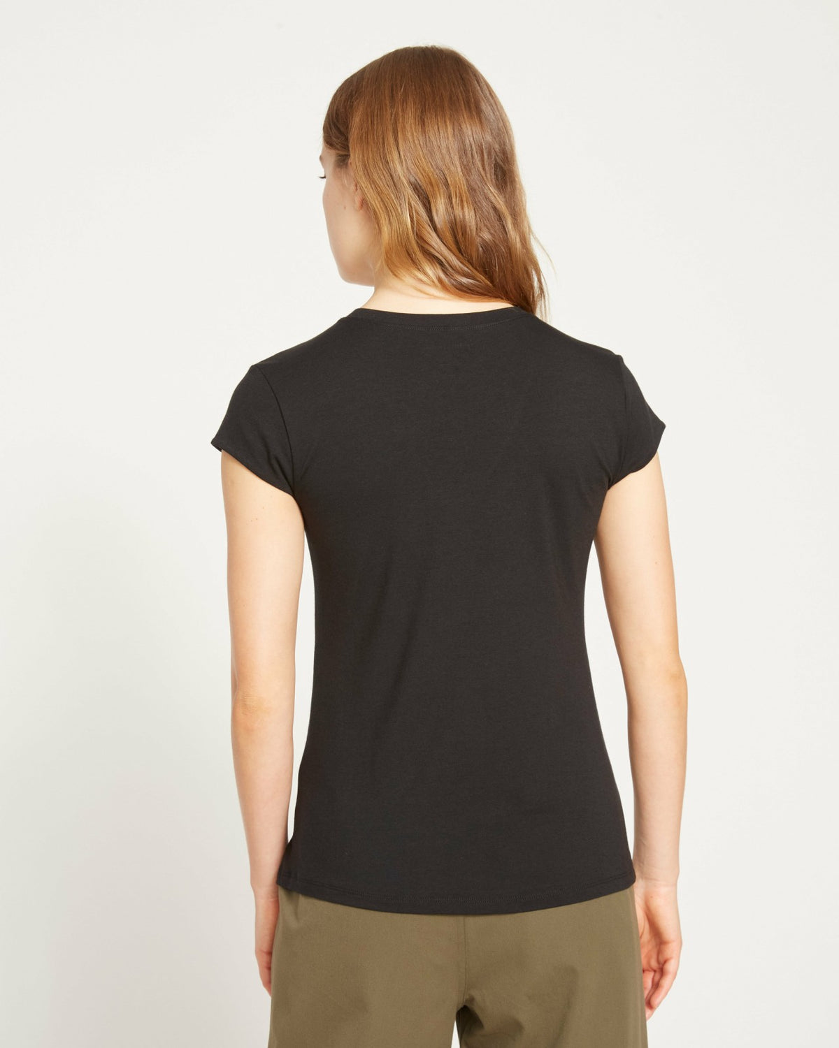 Ashley V Neck Cap Sleeve Tee - Black | Universal Standard