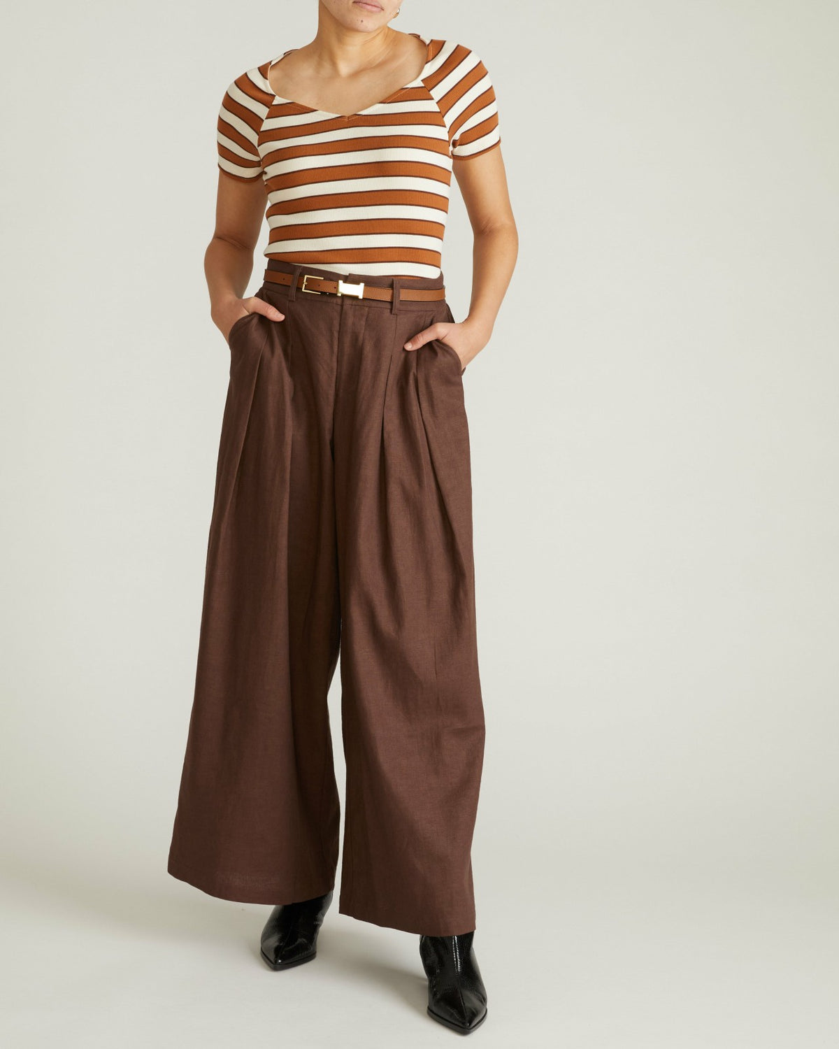 Carey Ribbed Sweetheart Tee - Baker Street Stripe | Universal Standard