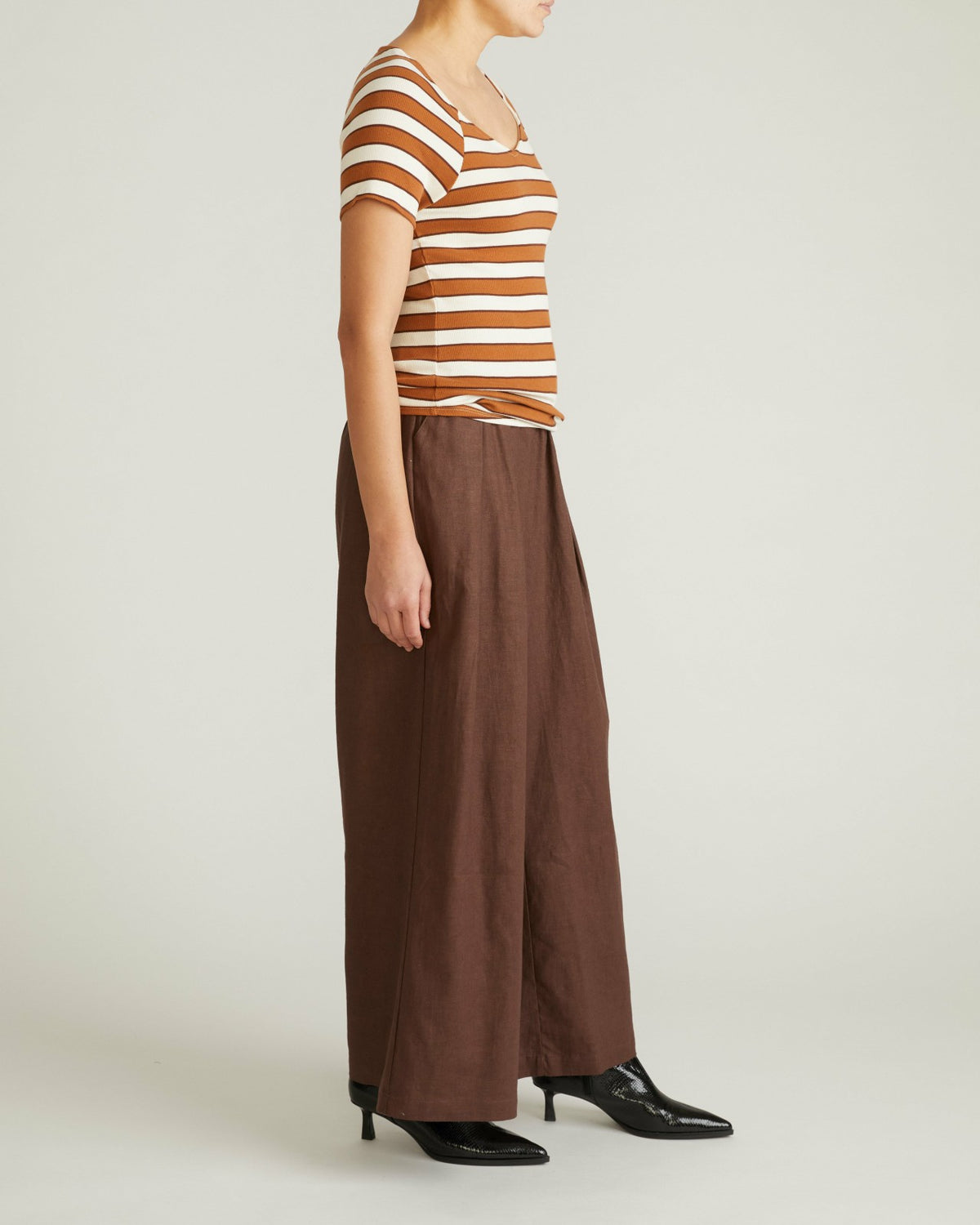 Carey Ribbed Sweetheart Tee - Baker Street Stripe | Universal Standard