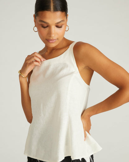 Kuki Sleeveless Linen Blend Top - Natural White | Universal Standard