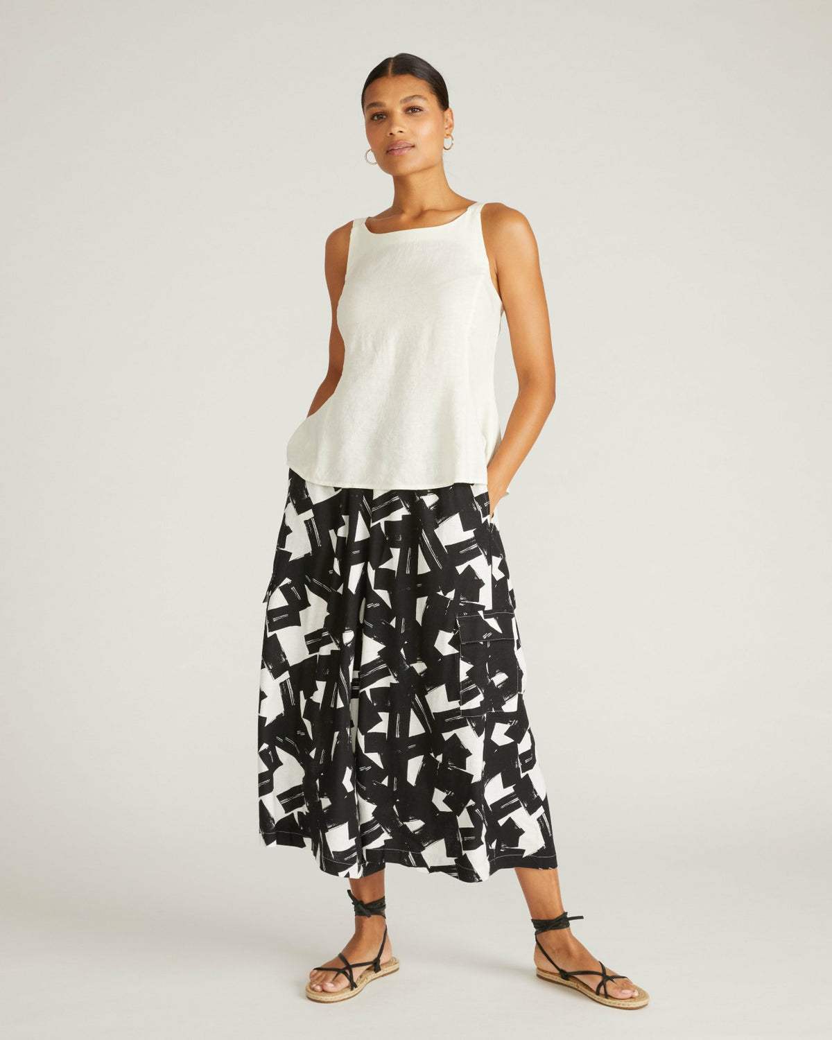 Kuki Sleeveless Linen Blend Top - Natural White | Universal Standard