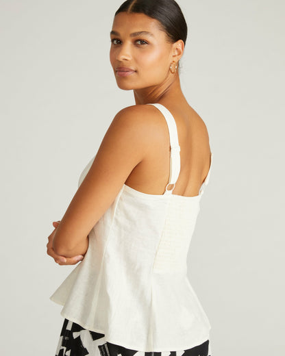 Kuki Sleeveless Linen Blend Top - Natural White | Universal Standard