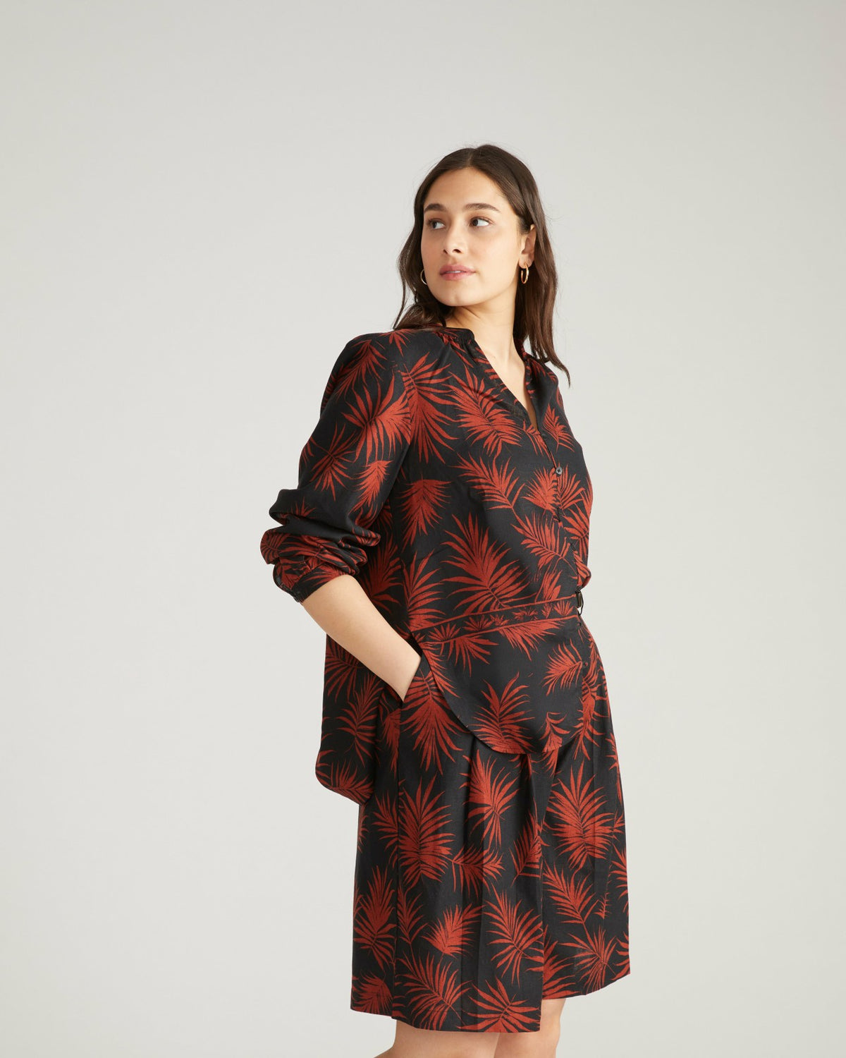 Avalon Linen Blend Blouse - Bohem Print | Universal Standard