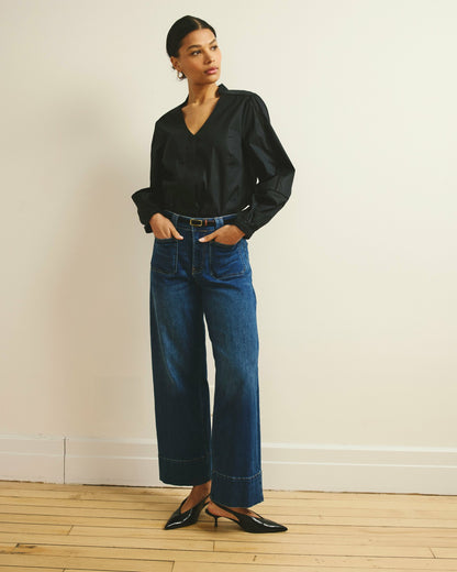 Saint-Honore Poplin Blouse - Black | Universal Standard