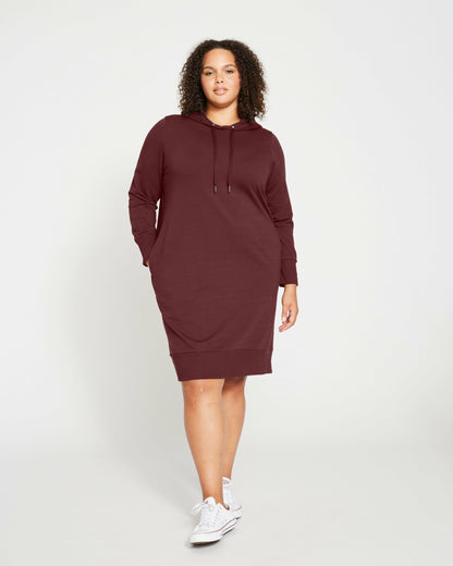 Bree Hooded Sweatshirt Dress - Black Cherry | Universal Standard