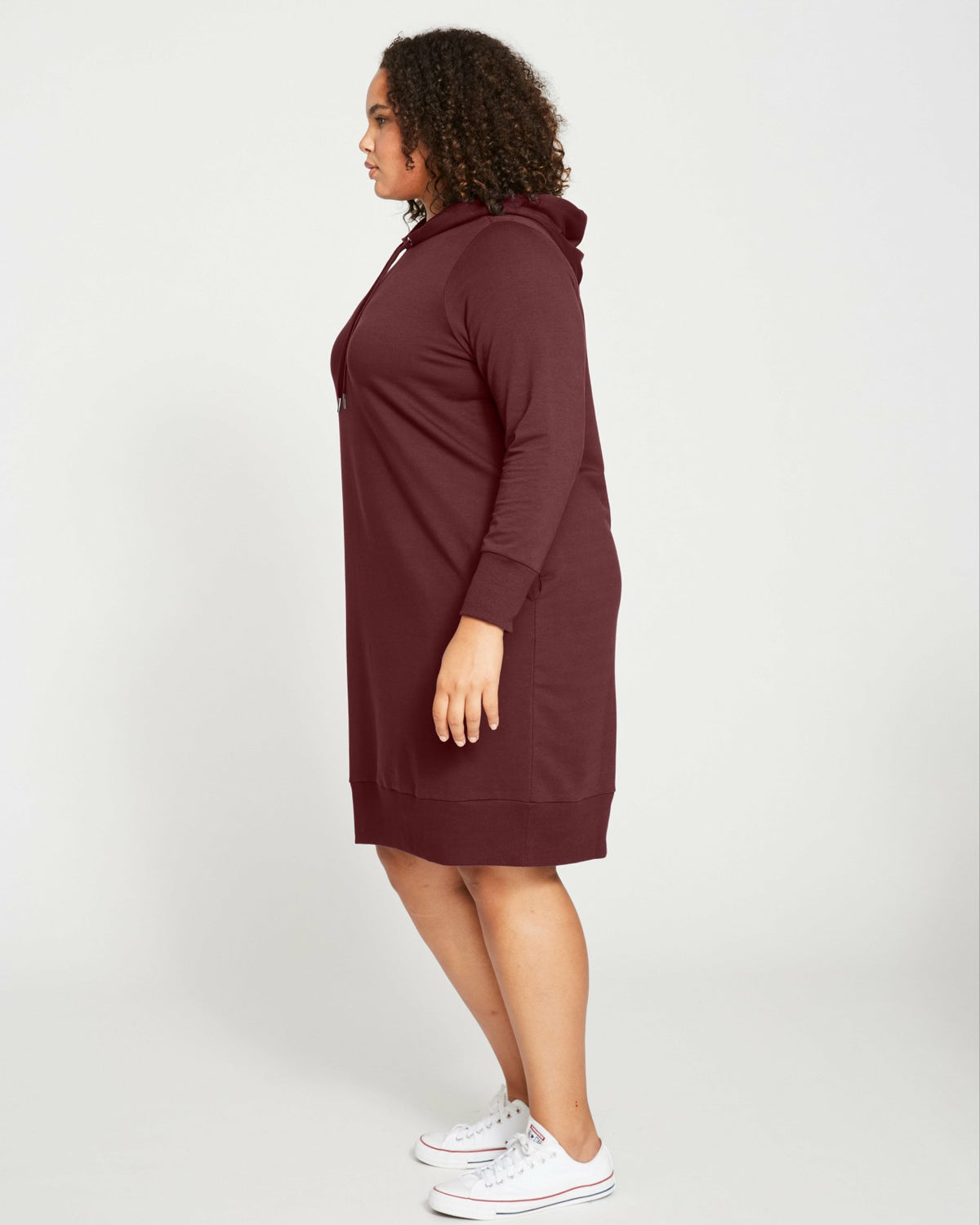 Bree Hooded Sweatshirt Dress - Black Cherry | Universal Standard
