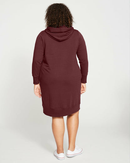 Bree Hooded Sweatshirt Dress - Black Cherry | Universal Standard