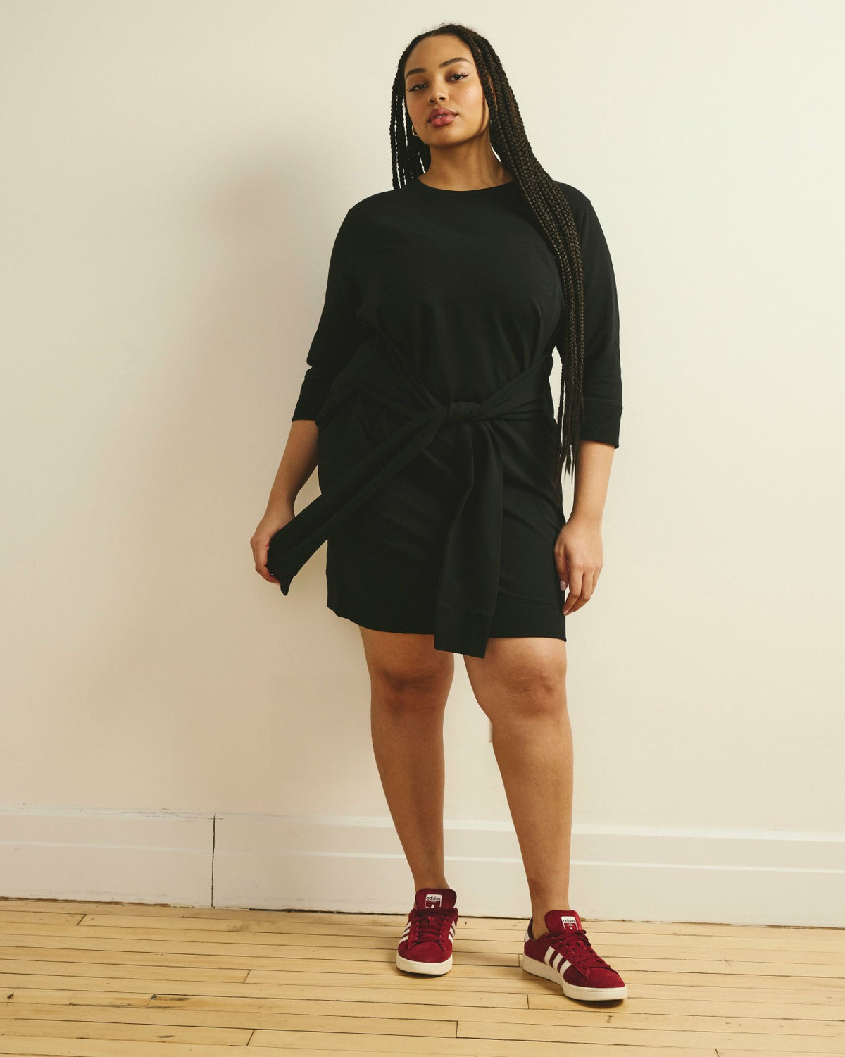 Misa Tie Sweatshirt Dress - Black | Universal Standard